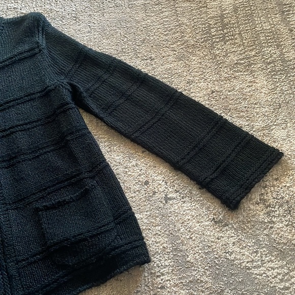 Ladies LH Sport black medium weight sweater/ cardigan w/3 button snap closure L - Picture 4 of 10